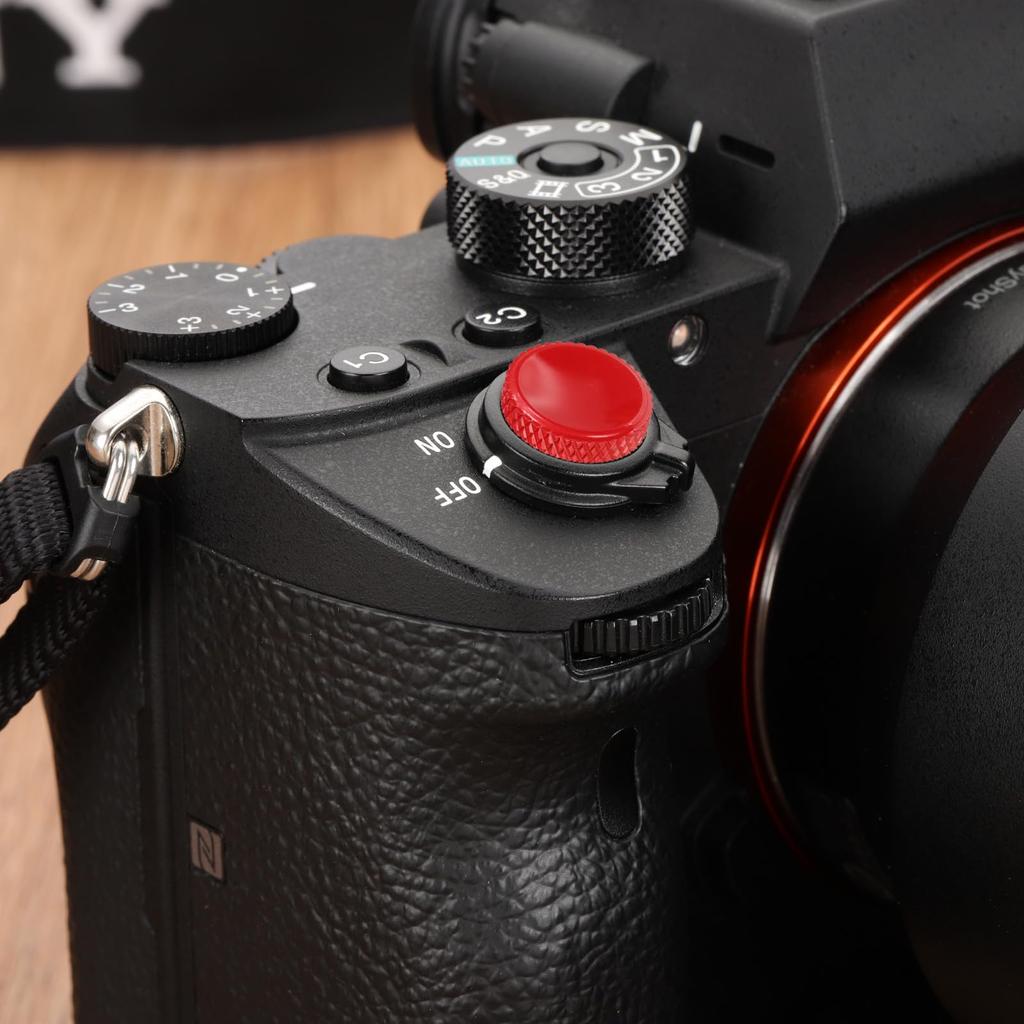 PATIKIL Camera Shutter Release Set of 12mm Concave Shutter Release Pure Copper Camera Buttons for and Leica Black Cushion Button, 2-Piece Buttons,