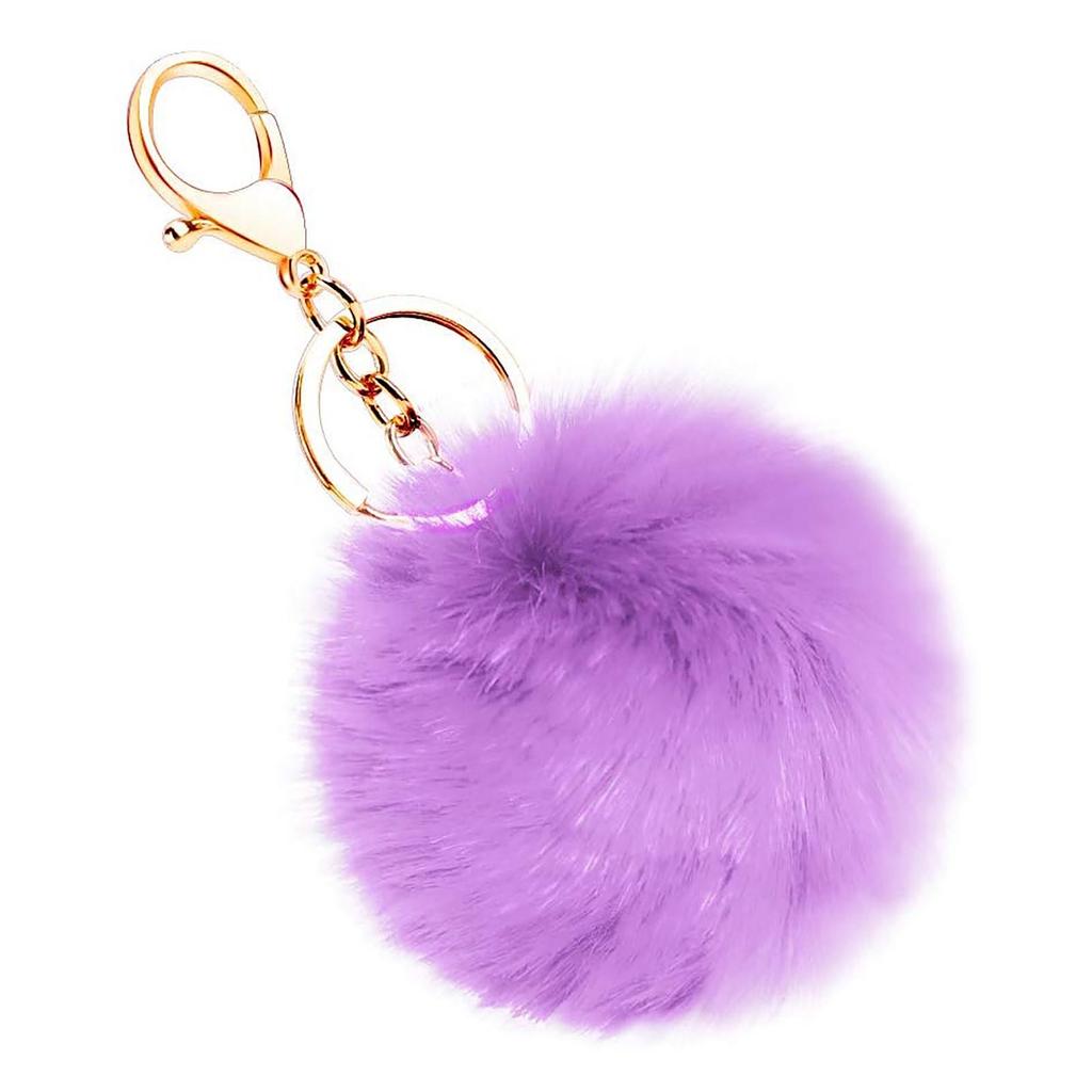 Ball Key Chain Bag Plush Car Key Ring Automobile Metal Key Pendant