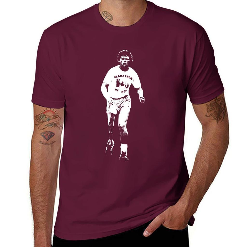 Terry Fox - Běž dál - Bílá šablona Základní tričko anime oblečení tričko pro muže