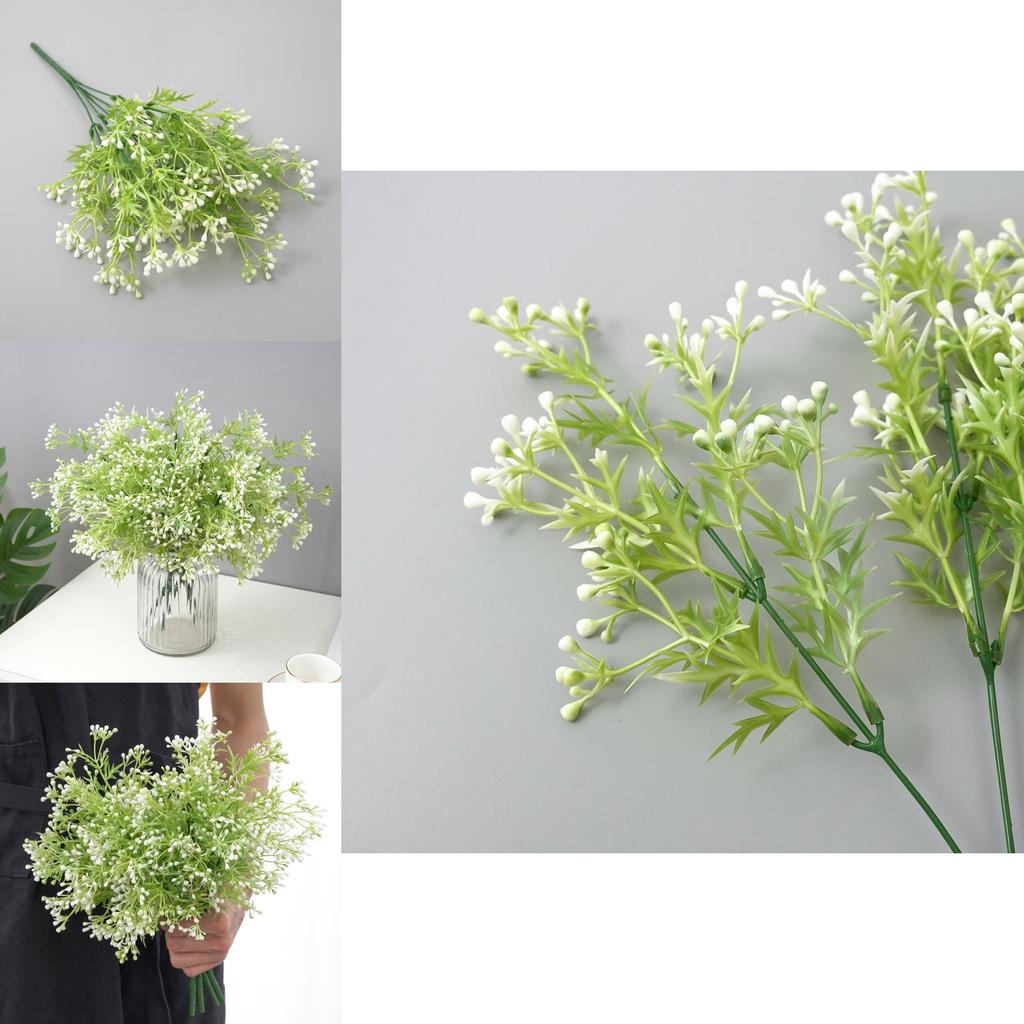 Snowberry Artificial Green Plant For Interior Decoration And Photographic Props