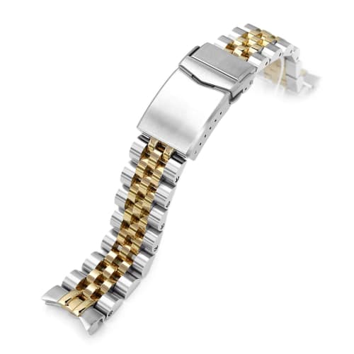 

20mm Stainless Steel ANGUS Jubilee Bracelet with Two-Tone IP Gold V-Clasp for Seiko Alpinist SBDC087 and Other Models