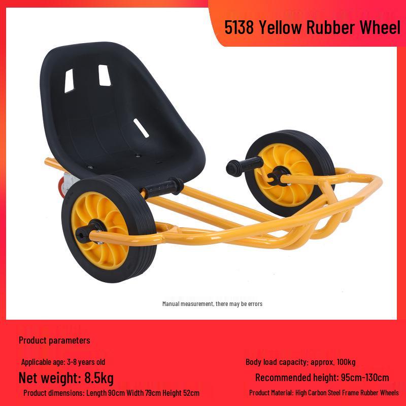 Children's Double Pedal Tricycle with Basket for Outdoor Play