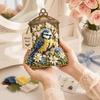 Lanterna Decorativa Artigianale Kit Arte con Stoffa 3D, Set Floreale e Modelli 'Ricordo di Uccelli' Fai da Te, Kit Punch Needle per Adulti, Decorazione per Tavolo Casa Camino