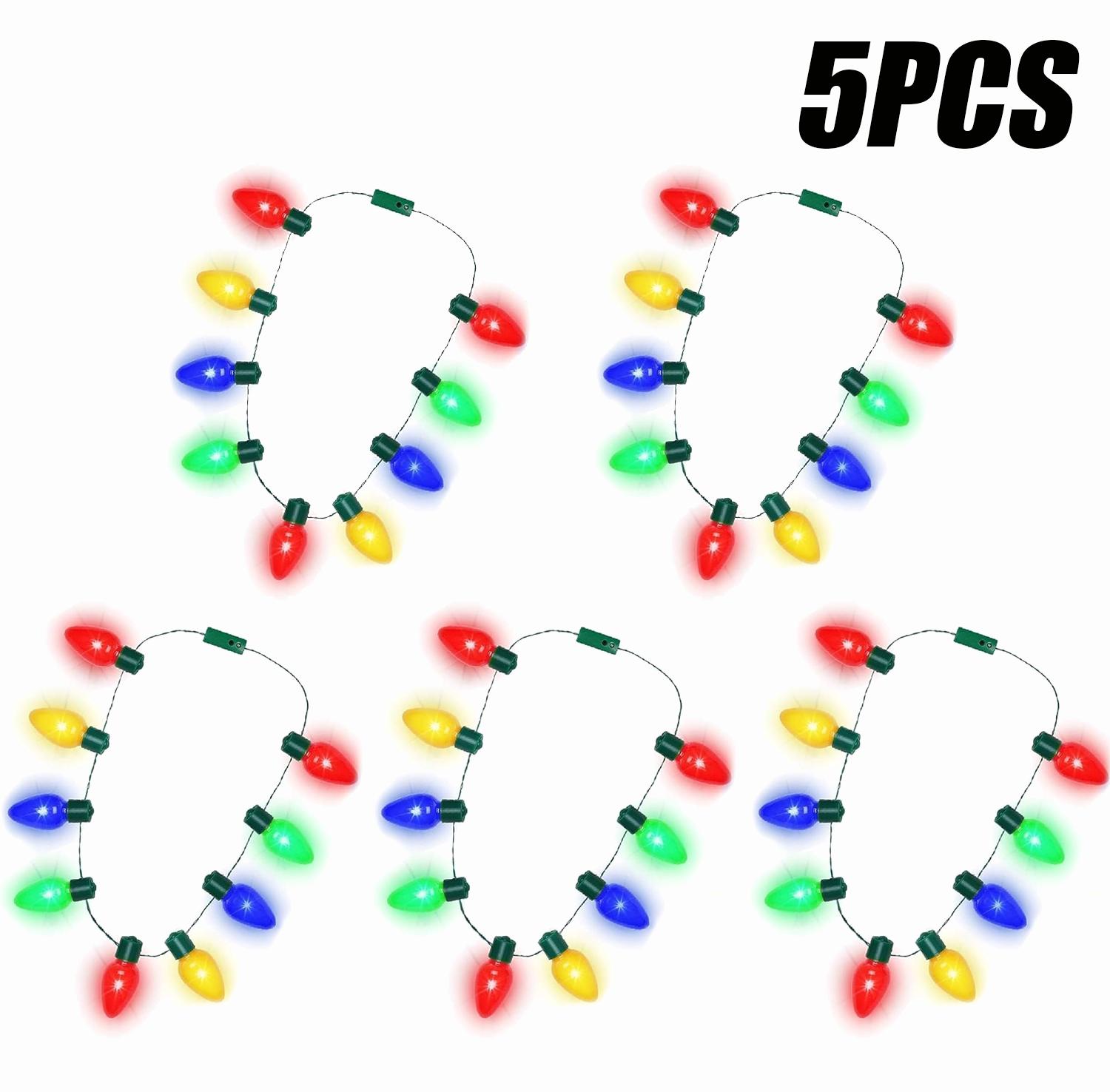 

10 шт., праздничное светящееся ожерелье, 9 светодиодных лампочек, рождественское ожерелье с лампочками, сувениры для вечеринок, ожерелье со вспышкой, светящийся в темноте реквизит