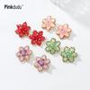 Luxury Layered Floral Earrings Multi-Tier Crystal Flowers for a Dazzling Statement Gift PD2448