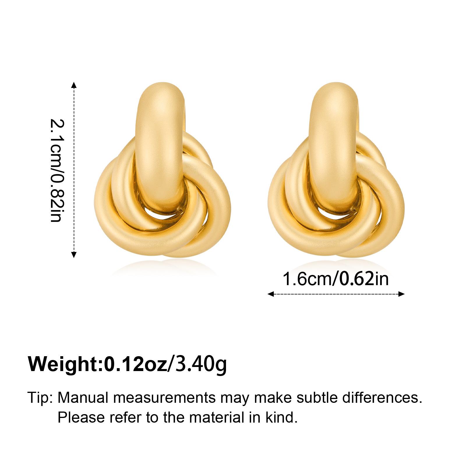 Brass Matte Gold Electroplating Fashion Premium Earrings Stud Earrings Circle Gold Plated Earrings