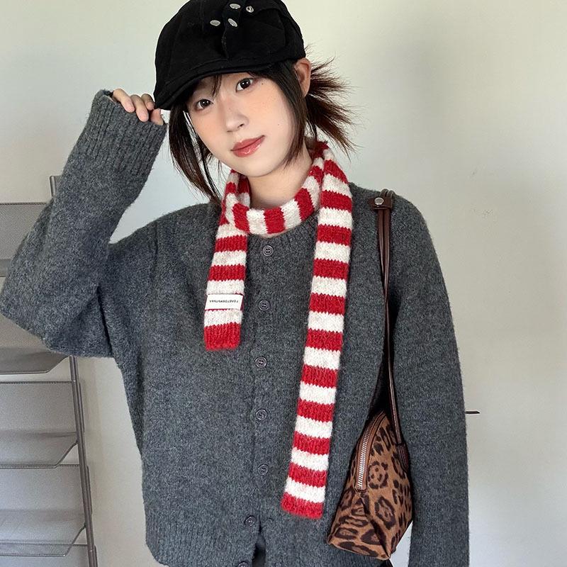 

Теплый полосатый снуд-шарф в японском стиле для женщин - Коллекция Осень/Зима