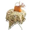 LeleJia Green Floral Bird Jacquard Tablecloth