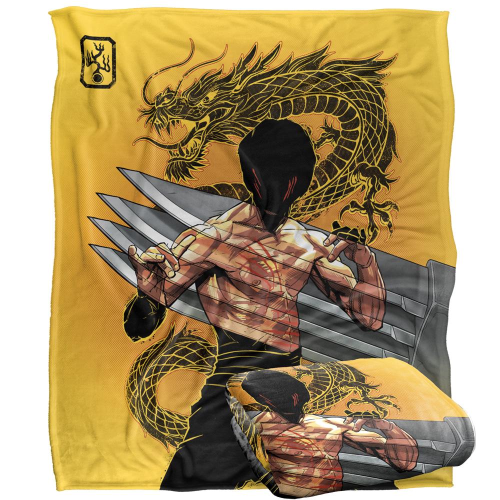 Enter The Dragon Silky Dragon Claw Bruce Lee Soft Touch Blanket