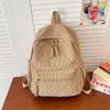 Schoolbag1011 spring corduroy casual backpack wholesale student strip velvet backpack commuter versatile backpack bags