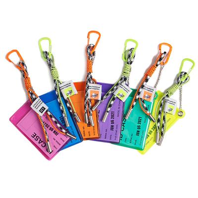 Lanyard na karty na klíče Fluorescenční barva Klíčenka Ozdobte Držák na průkaz