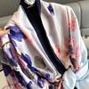 Women Long Silk Imitation Scarf Spring Autumn Fashion Floral Pashmina Shawl Wrap Female Foulard Bufanda Scarves Beach Poncho