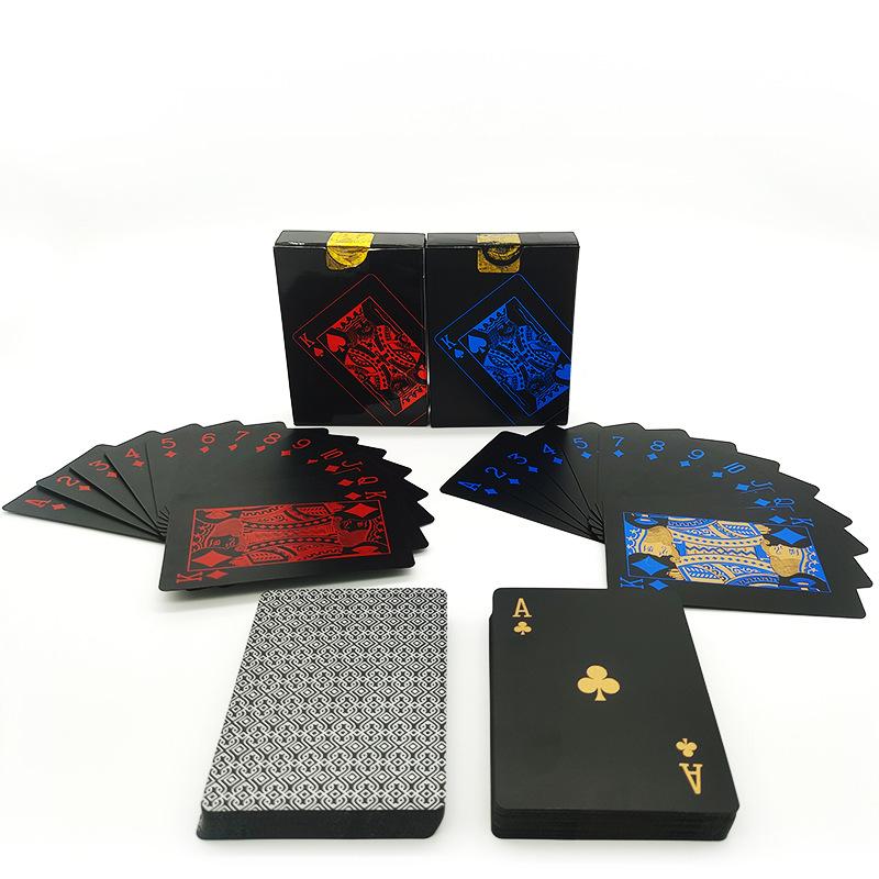Waterproof Black Plastic Poker Cards Durable Playing Cards Gambling Board Game Family Home Gift