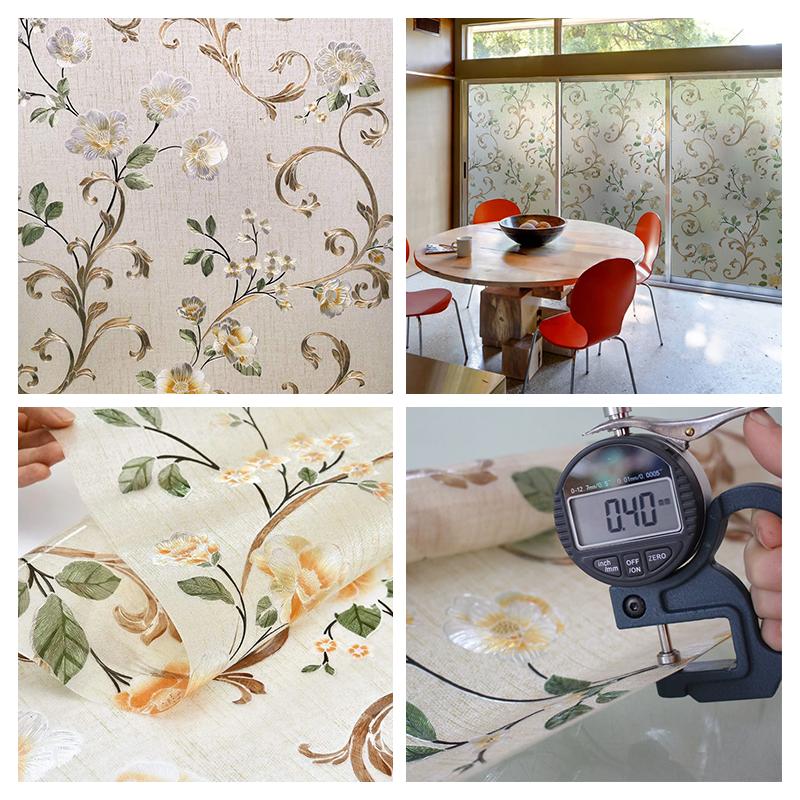 

Пленка для защиты окон, самоклеящаяся пленка, статическая липкая пленка, декоративная 3D-цветочная оконная пленка, витражное виниловое стекло, рождественская оконная наклейка 45x100cm