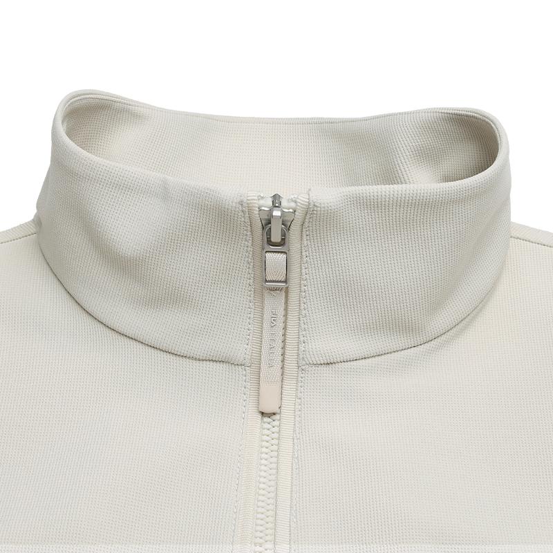 FILA White Minimalist Comfortable Slim Fit Stand Collar Jacket Women jackets F11W633501FBG