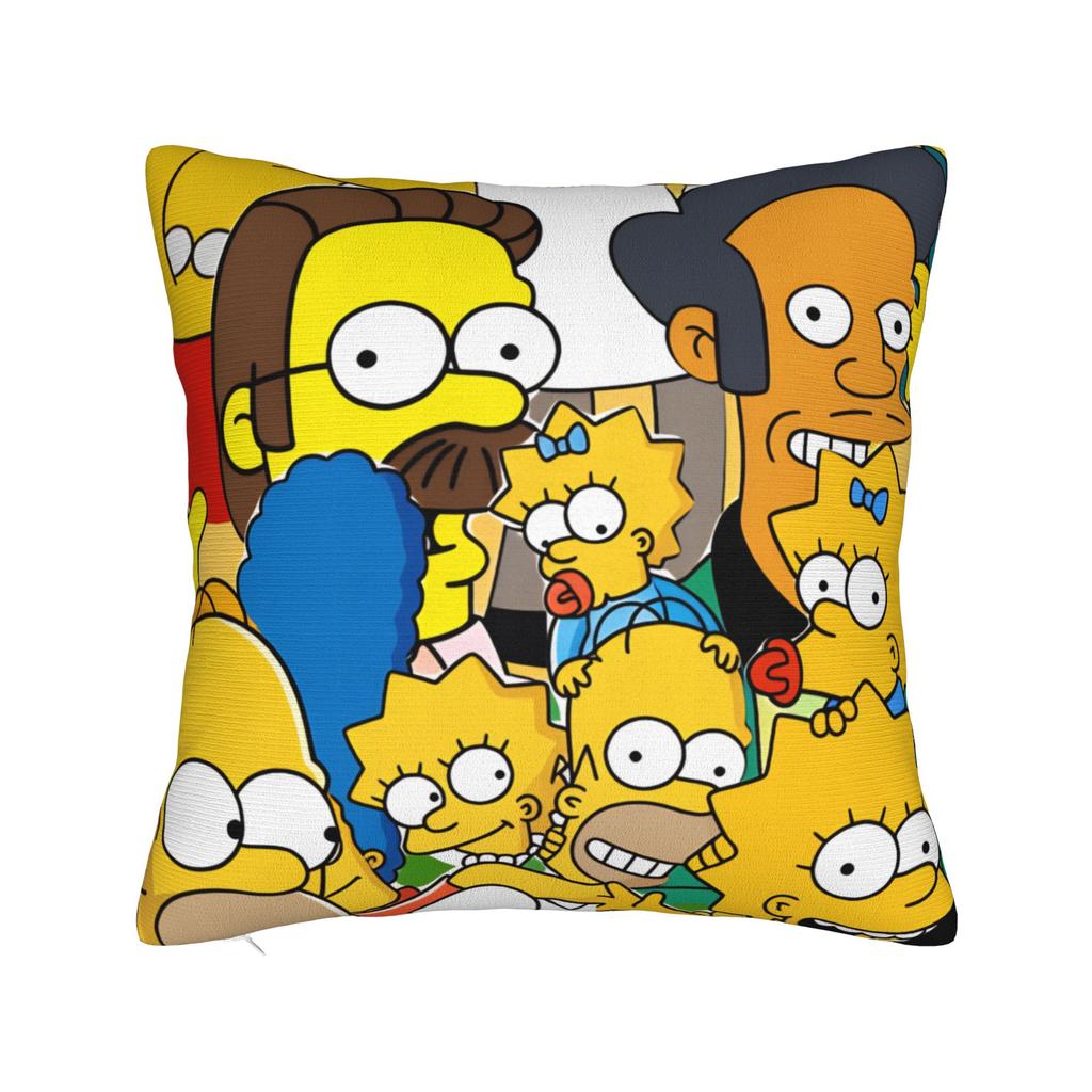 Pillow Case Bart SSimpsons Neon Print Soft Pillow Cover For Living Room Chair Fashion Pillowcases