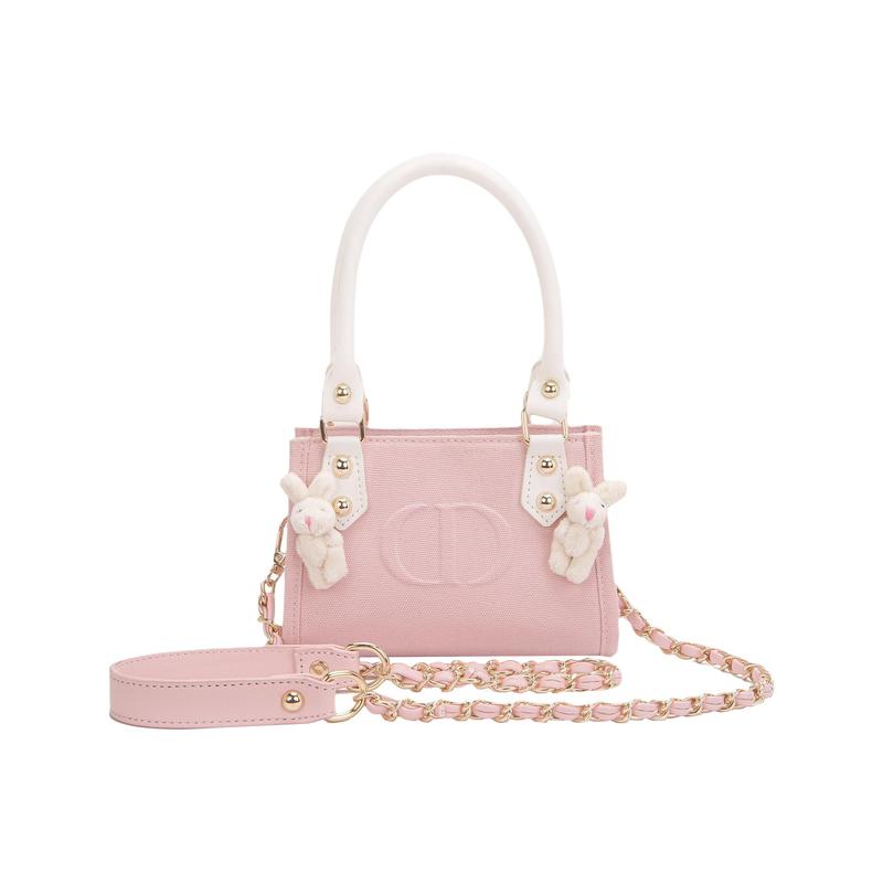 

DIOR [Customized Cosmetic Bag] Canvas Pink Rabbit Toffee Panda Club Simple Elegant and Romantic Daily Versatile Portable Pink Handbag Storage розовый