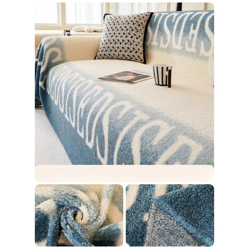 

Бархатный чехол для дивана из ягненка, утолщенный плюш осенью и зимой, простой современный чехол для дивана, новая подушка для дивана 180*130