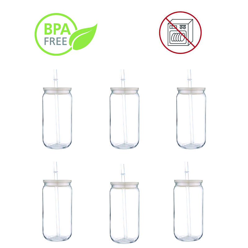 

6Pcs 16oz PET Plastic Cups Equipped With Replaceable Colored Lid And Straw Can Hold Soda Juice Drinks Milks High Quality Cups