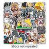 50PCS Bulldog Cartoon Stickers: Cute Waterproof Dog Decals for Kids' Journals, Water Bottles, and Phones