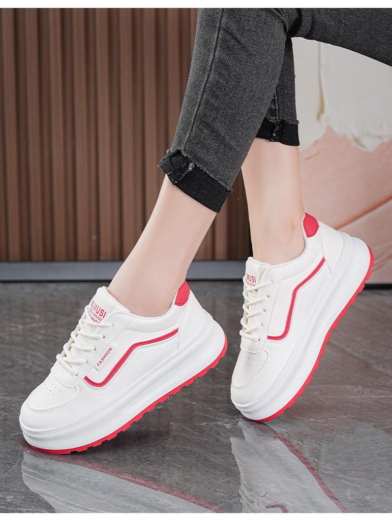 Women White Thick Sole Casual Sport Versatile Platform Sneakers
