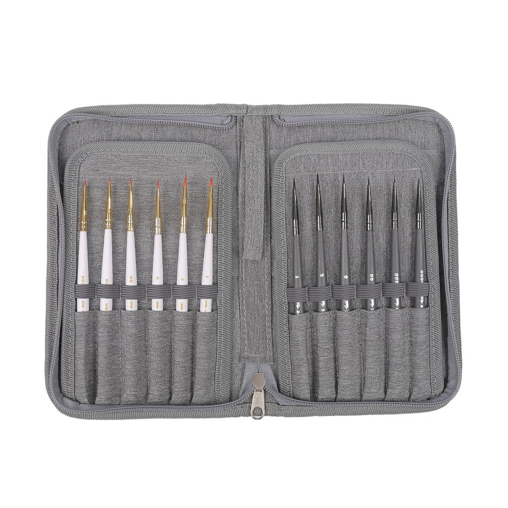 Aurochs Facial Brush 6 Natural Horsehair Nylon Plastic Watercolor Acrylic Japanese Nail 12-piece Ultra-fine Set, Brushes/6 Brushes, Paint, Model,