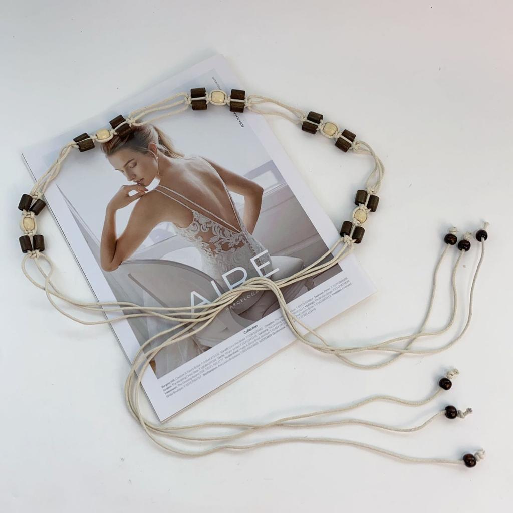 Vintage Woven Bohemian Waist Rope With Skirt Ethnic Style Decorative Summer Belt Simple Waist Chain Belt