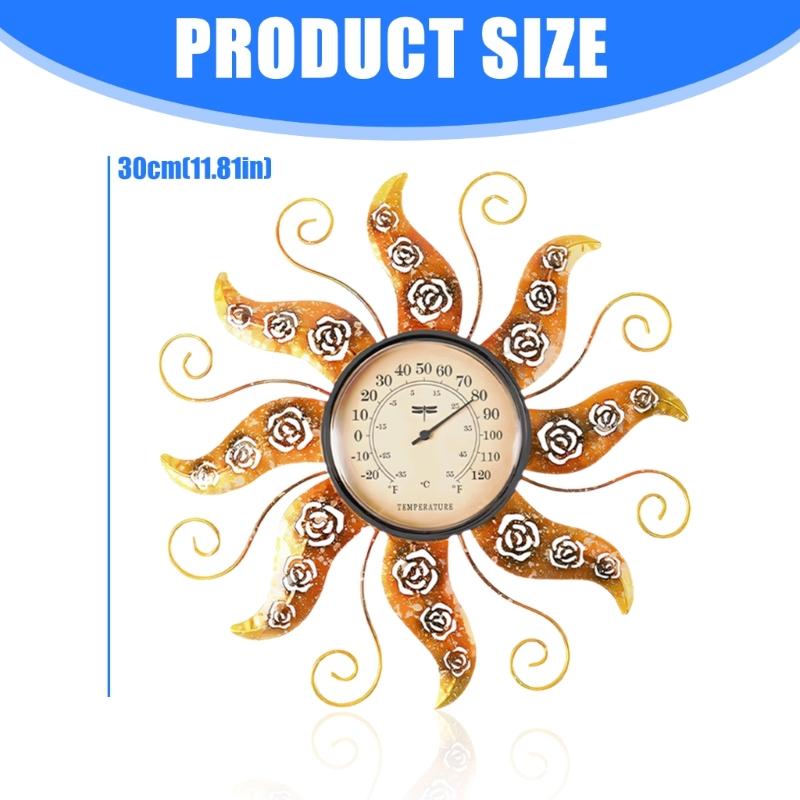 Sun Face Outdoor Temperature indicators With Large 11.2 Measurement For Garden And Home Display In Heat And Cold Scale
