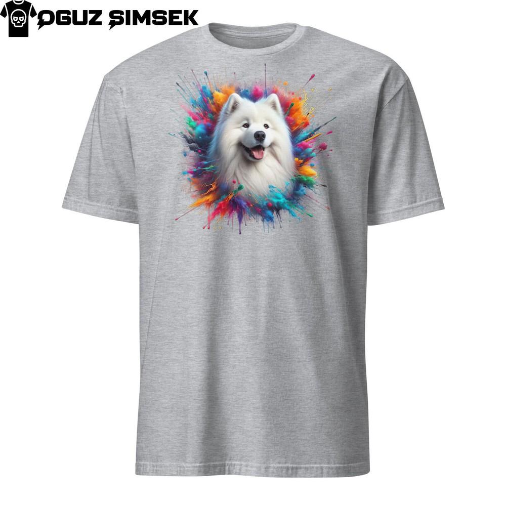 

Colorful Samoyed Dog Unisex T-Shirt | Unique Design | Short Sleeve Tee 4XL