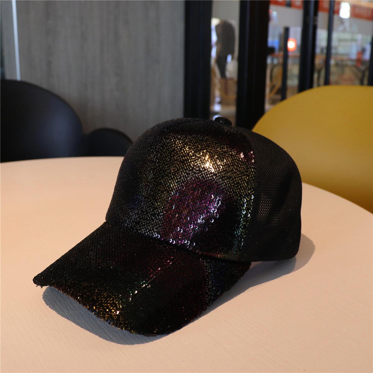 

Літній сітчастий капелюх з блискітками, жіночий дихаючий сонцезахисний козирок, туристична мода, універсальна корейська версія, бейсболка Кепка adjustable