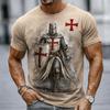 Heren Grappig Oude Man 3D Print Ronde Hals Casual T-shirt met Korte Mouwen