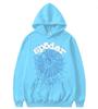 Fashion trend foam sp5der spider web print loose hooded sweater couple jumper hoodie