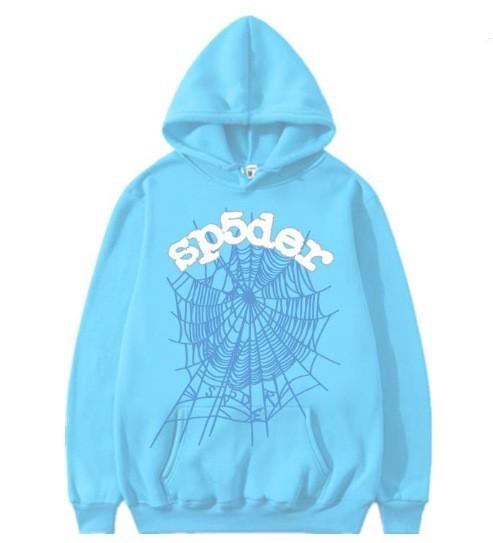 Fashion trend foam sp5der spider web print loose hooded sweater couple jumper hoodie