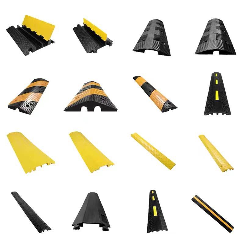PVC Cable Trunking Rubber Speed Bump - Anti-Stepping, Pressure-Resistant Cover for Indoor/Outdoor Cable Protection and Crossing.
