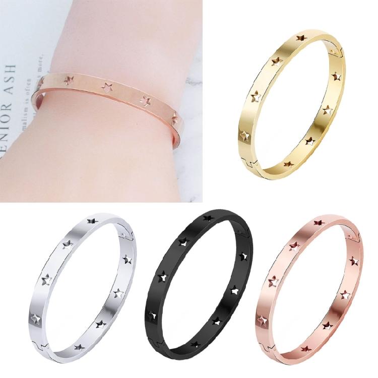 Edelstahlarmband Hohlsternmuster Armband Handgelenkschmuck Sternarmreif