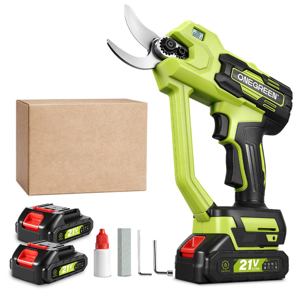 ONEGREEN Brushless 30MM Electric Pruner Shear 2 Gears Cordless Tree Bonsai Pruning Scissors Tools For Makita 21V Battery Pin