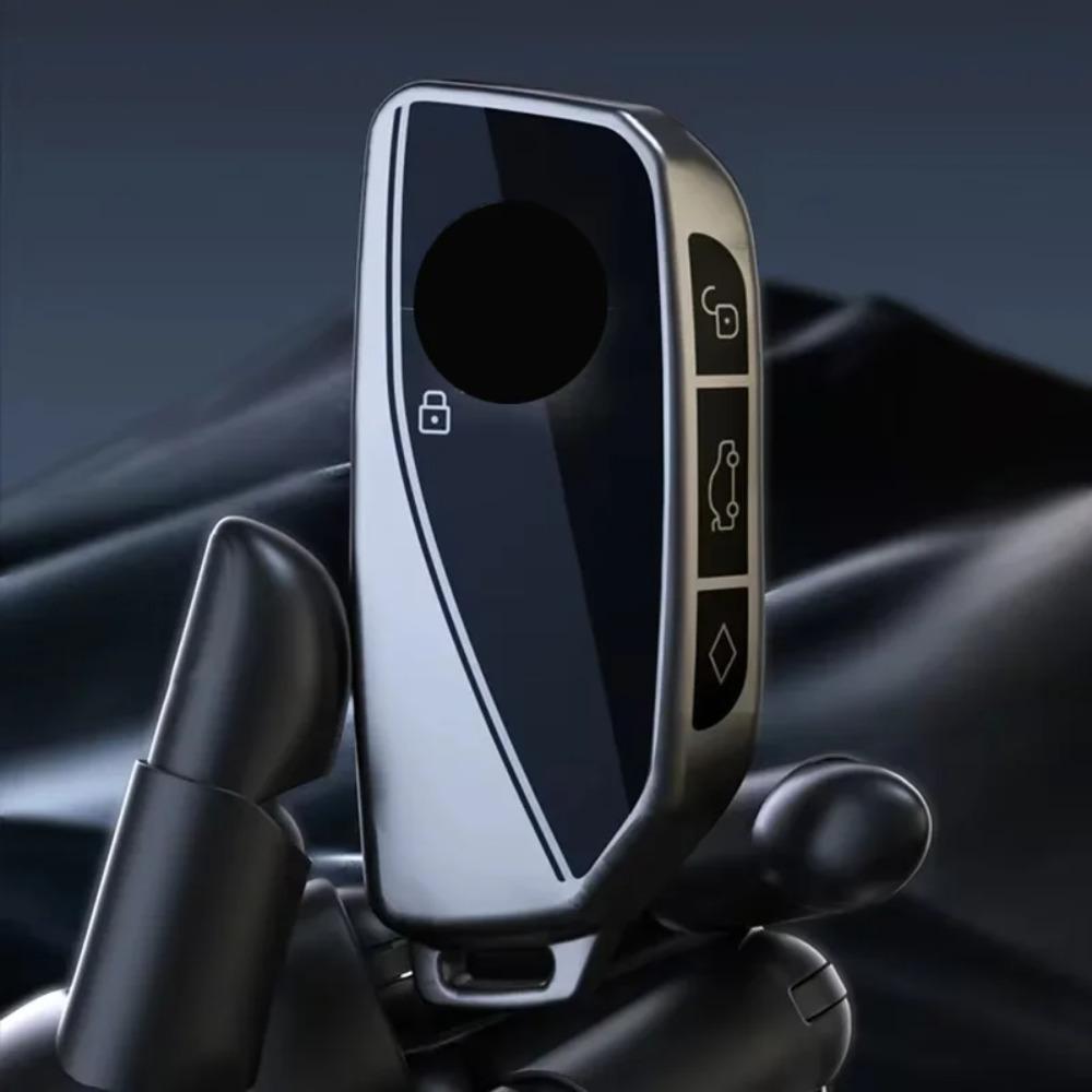 Titanium Grijs voor BMW I7 X7 G07 LCI IX I20 X1 U11 7 Serie G70 G09 XM U06 G81 M3 Auto Sleutelhoes Cover Fob Tas Sleutelhanger Accessoires