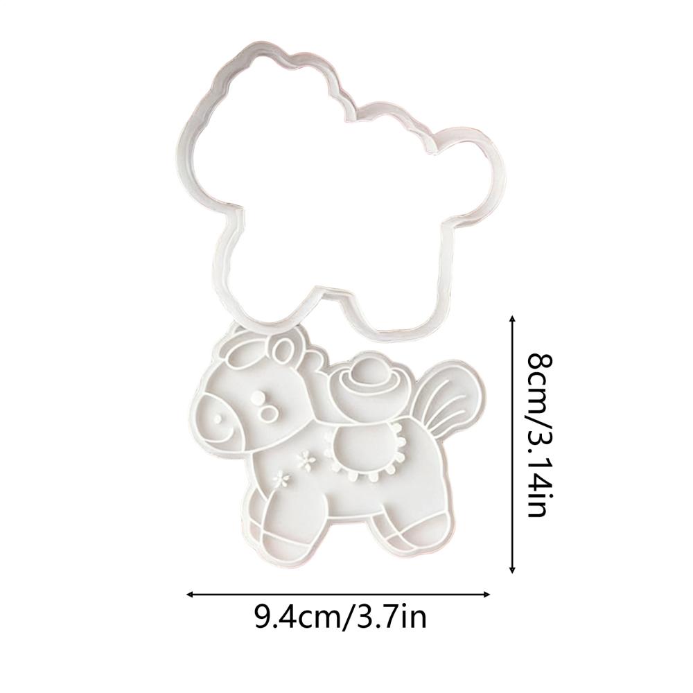 Horse-shape Cookie Cutter Cartoon Pony Cookie Mould Non-Stick 3D Printed Horse Year Baking Biscuits Molds For Dough Pastry Pie
