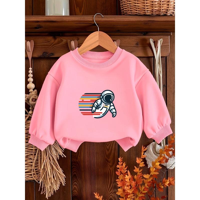 Kids Sweatshirt Casual and Playful Printed Pattern, Comfortable and Simple Spring and Autumn Baby Thin Versatile Round Neck Hoodie