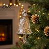 Holiday Window Hanging Bells Faux Crystal Bell Suncatcher, Glass Prism Wind Chime Ornament, Clear Rainbow Chimes Christmas Tree Maker for Indoor