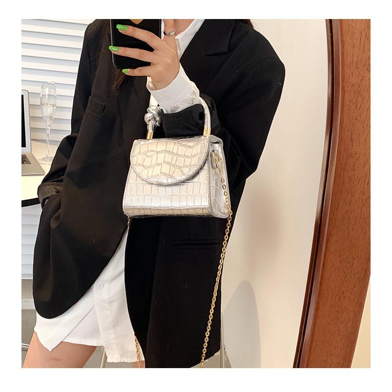 IELGY Fashion Portable Small Square Bag All-Match Chain Crossbody Bag