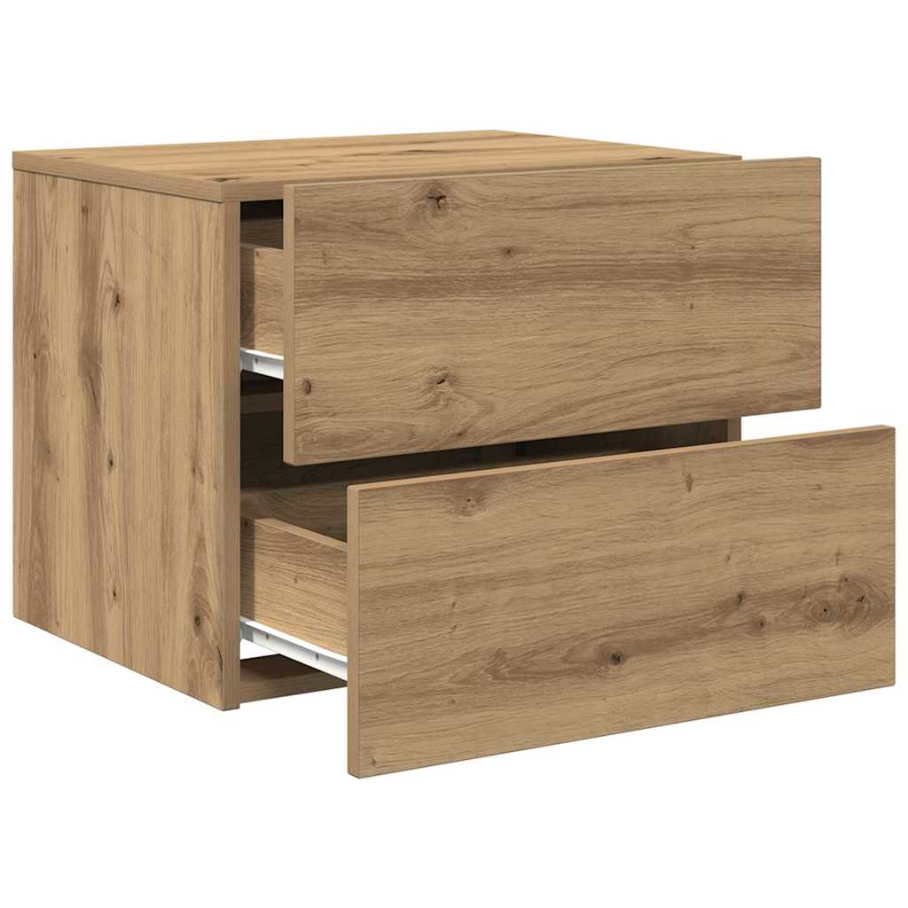 Nightstand Set of 2 Artisan Oak Finish 50 x 39 x 41 cm Engineered Wood