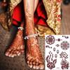 1pcs Red Lace Henna Tattoo Body Sticker Henna Art Temporary Tattoo Hand and Foot for Wedding Eid Al Fitr Coming-of-age Ceremony