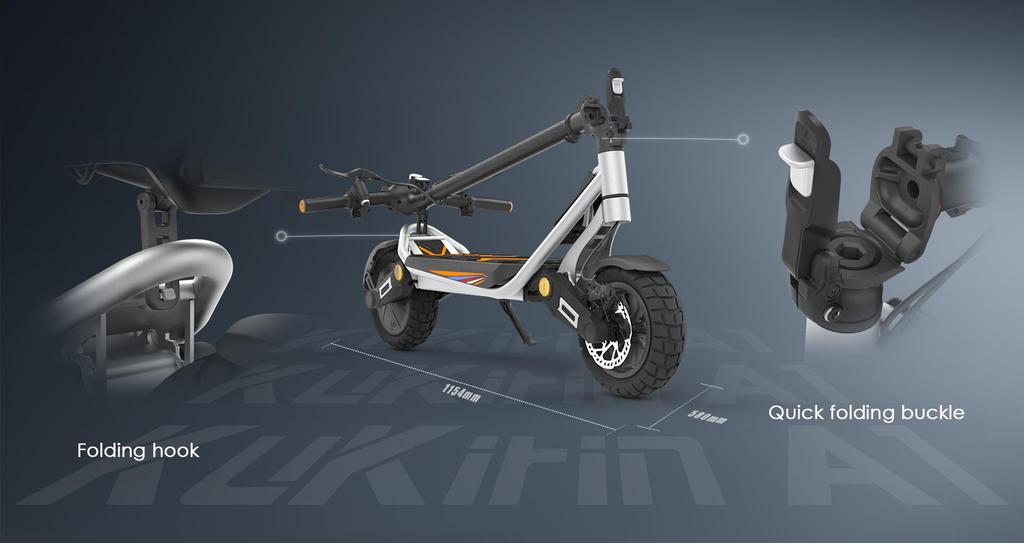 KuKirin A1 Electric Scooter - 45km/h Max Speed, 45km Range, 800W Motor, 10" Vacuum Tires, Foldable Design for Urban Commuting