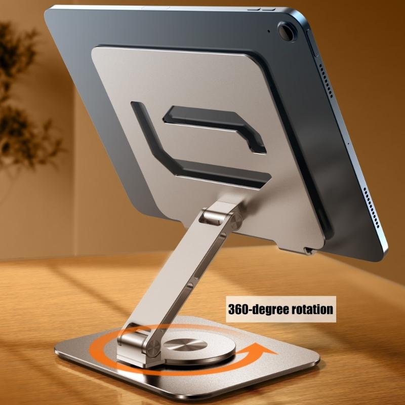 Faltbarer Tablet-Halter Ergonomische 360°-Schwenkbasis Wärmeableitendes Design Solide Metallkonstruktion für Tablets und Handys