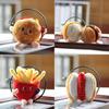 Adorable Plush Hamburger Hot Dog Chicken Leg French Fries Keychain For Backpacks Creative Gift