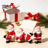 Cute Santa Claus Decor 3PCS Mini Resin Ornaments, Desktop Figurines, Craft Sculptures Christmas Decorative Accents for Garden Landscaping Fish