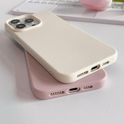 Luxus-Leder-Stoßschutzhülle für iPhone 16 15 14 13 12 11 Pro Max Plus Silikon Soft Candy Color Matte TPU-Abdeckung Dünne Schale