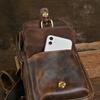 2025 Men's Crazy Horse Cowhide Chest Bag Large Capacity Retro Versatile Shoulder Messenger Bag Durable Leisure Travel Pouch for Outdoor Daily Use