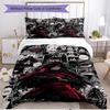 3pcs Duvet Cover Set (1*Duvet Cover + 2*Pillowcase, Without Core), Demon Slayer Print Soft All‑Season Bedding Set, Home Bedroom Decor Gift